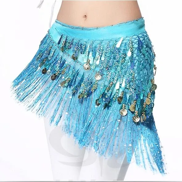 Oriental Coins Belt Women Belly Dance Costumes Accessories Sequin Tassel Hip Scarf Belly Dance Belt Hip Scarf Bellydance