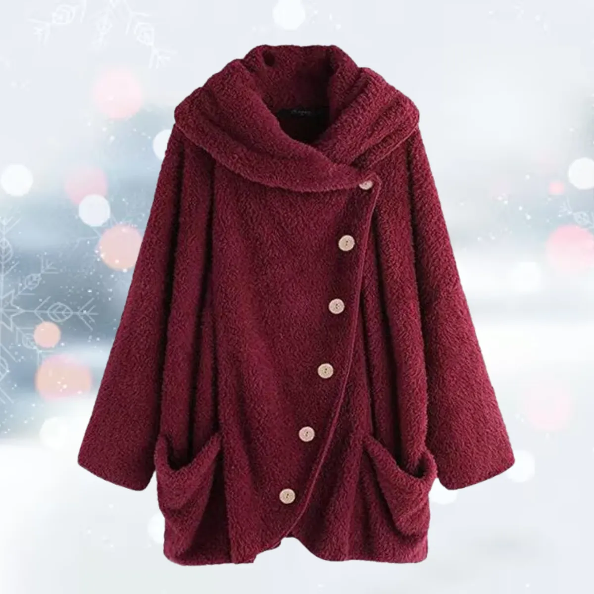 Oversized Jas van Wol met Knopen