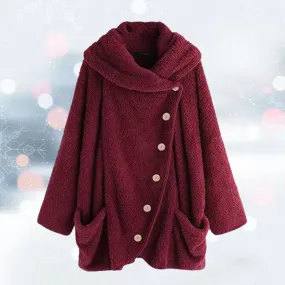 Oversized Jas van Wol met Knopen