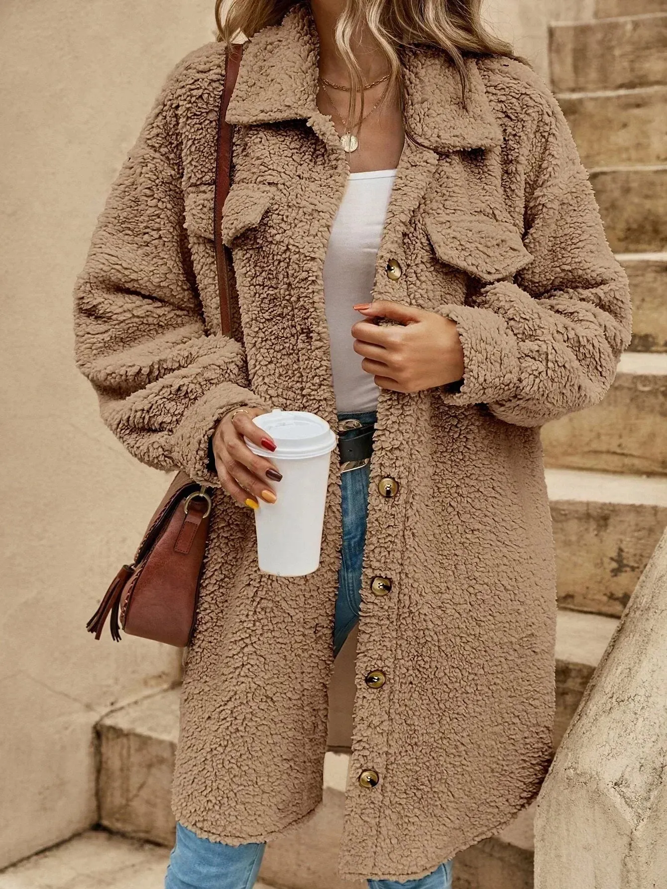 Oversized Sherpa Jas
