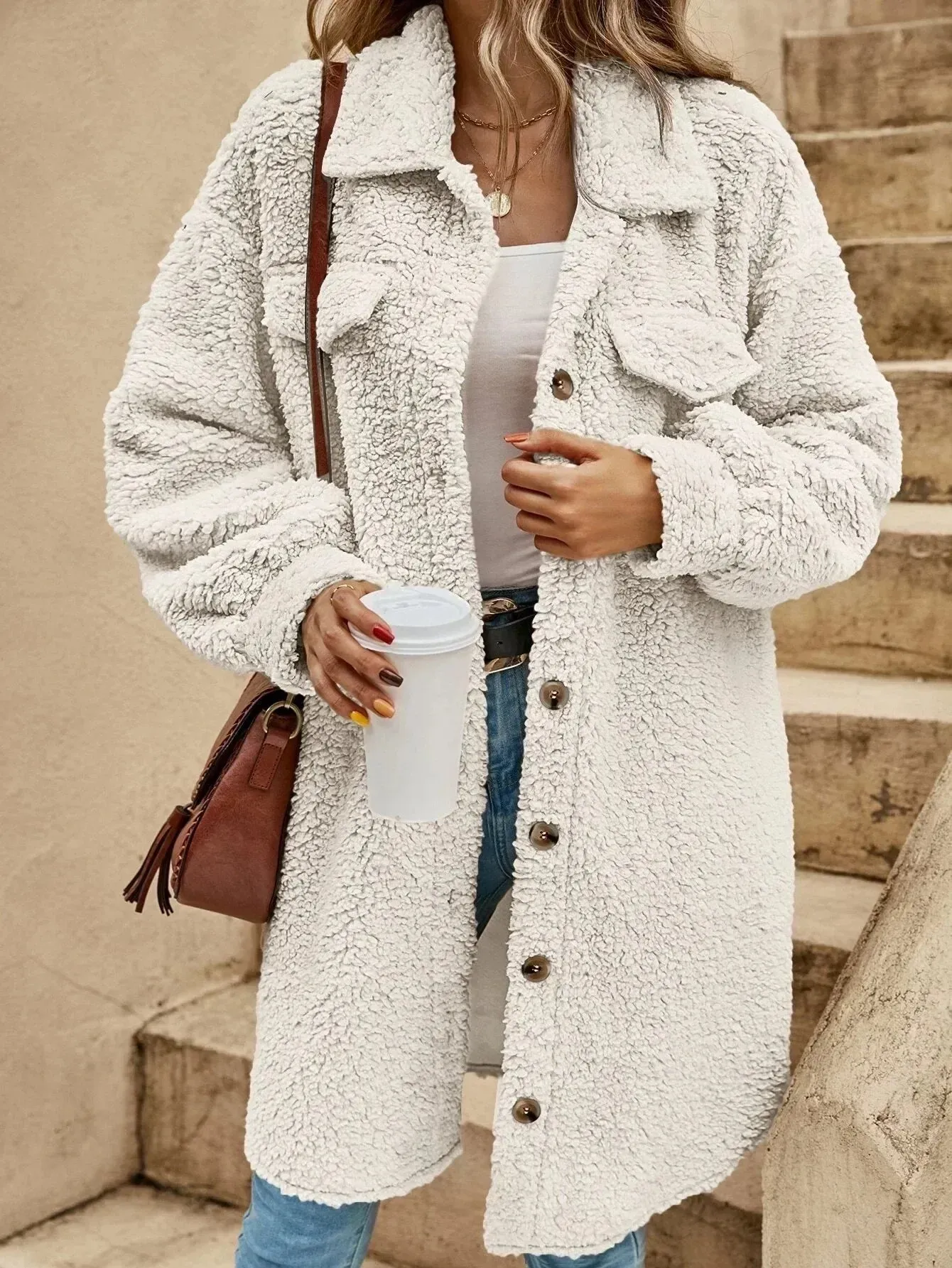Oversized Sherpa Jas