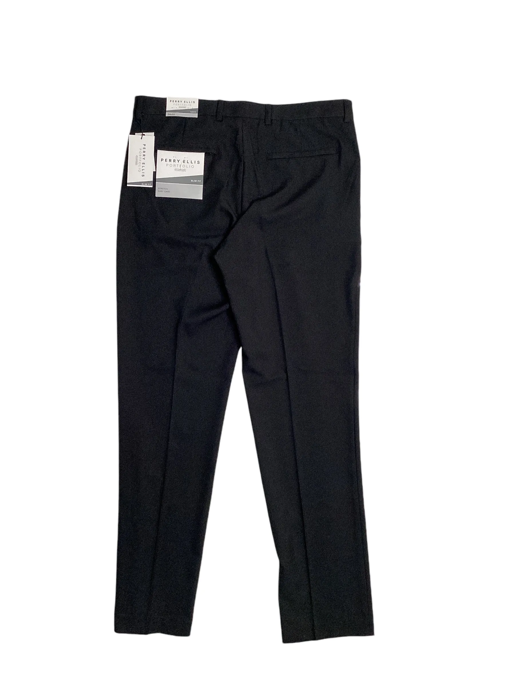 Perry Ellis Portfolio Mens Golf Dress Pants Caviar 34 x 34 Black
