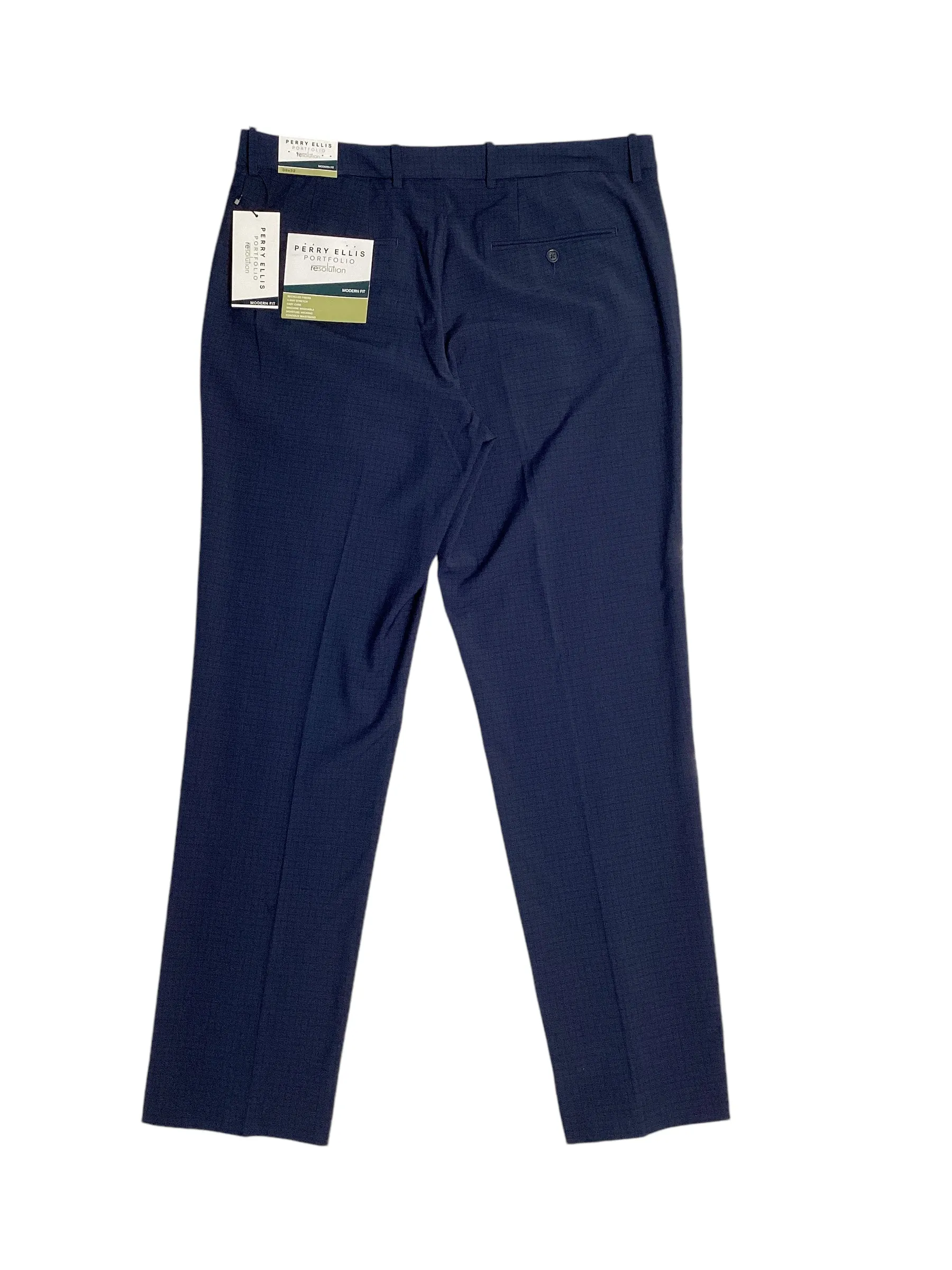Perry Ellis Portfolio Mens Modern Fit Suit Dress Pants Navy Blue 32 x 32