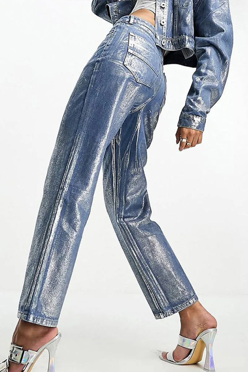 PF0457 Metallic Denim Jeans