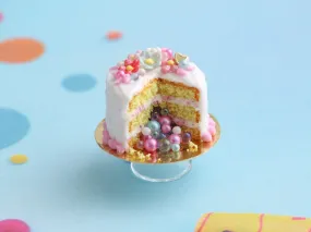 Piñata Cake Filled with Sugar Pearls - Handmade Miniature Food in 12th Scale