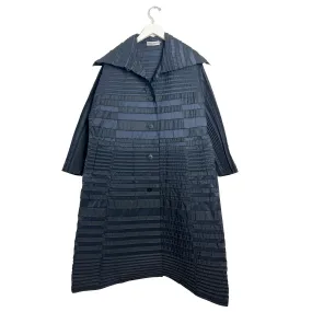 Pleated Navy Overcoat