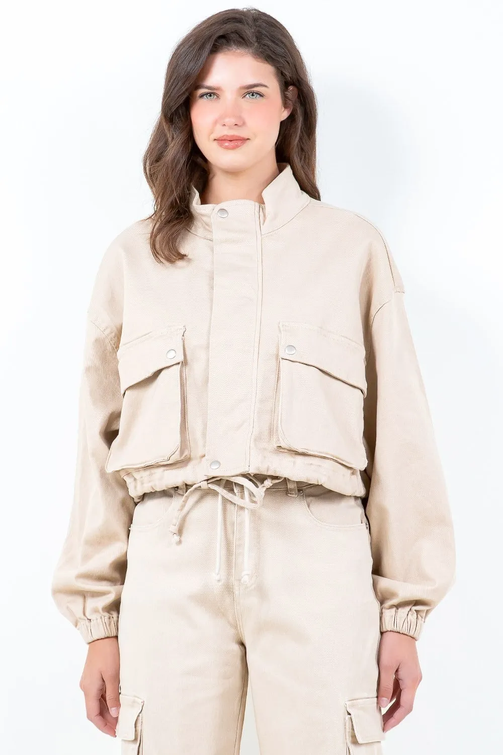 Plus Size Cropped Worker Jacket – American Bazi