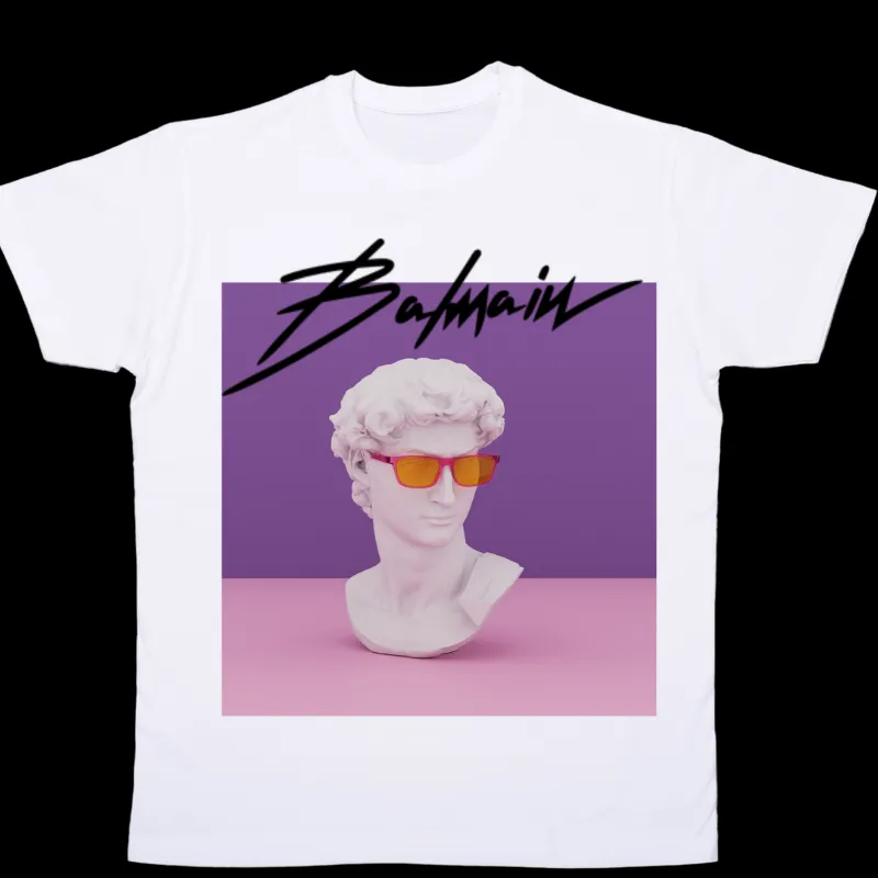 Purple Statue Head Balman T-shirt