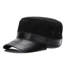 Real Sheepskin Leather Cap New Fashion Fall Winter Leather Unisex Hat