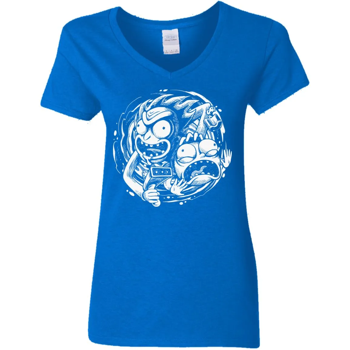 Rick And Morty Time Warp Travels Women V-Neck T-Shirt