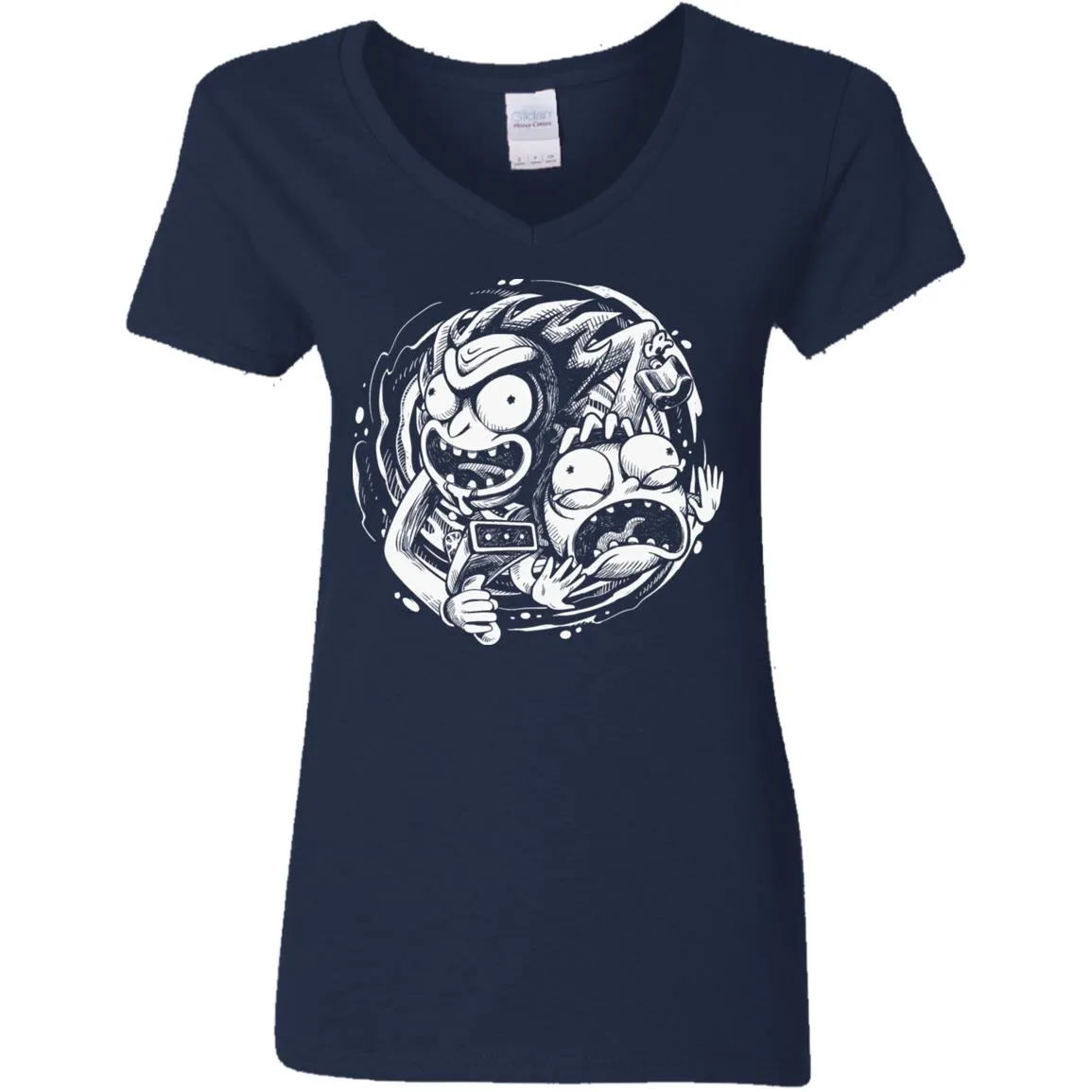 Rick And Morty Time Warp Travels Women V-Neck T-Shirt