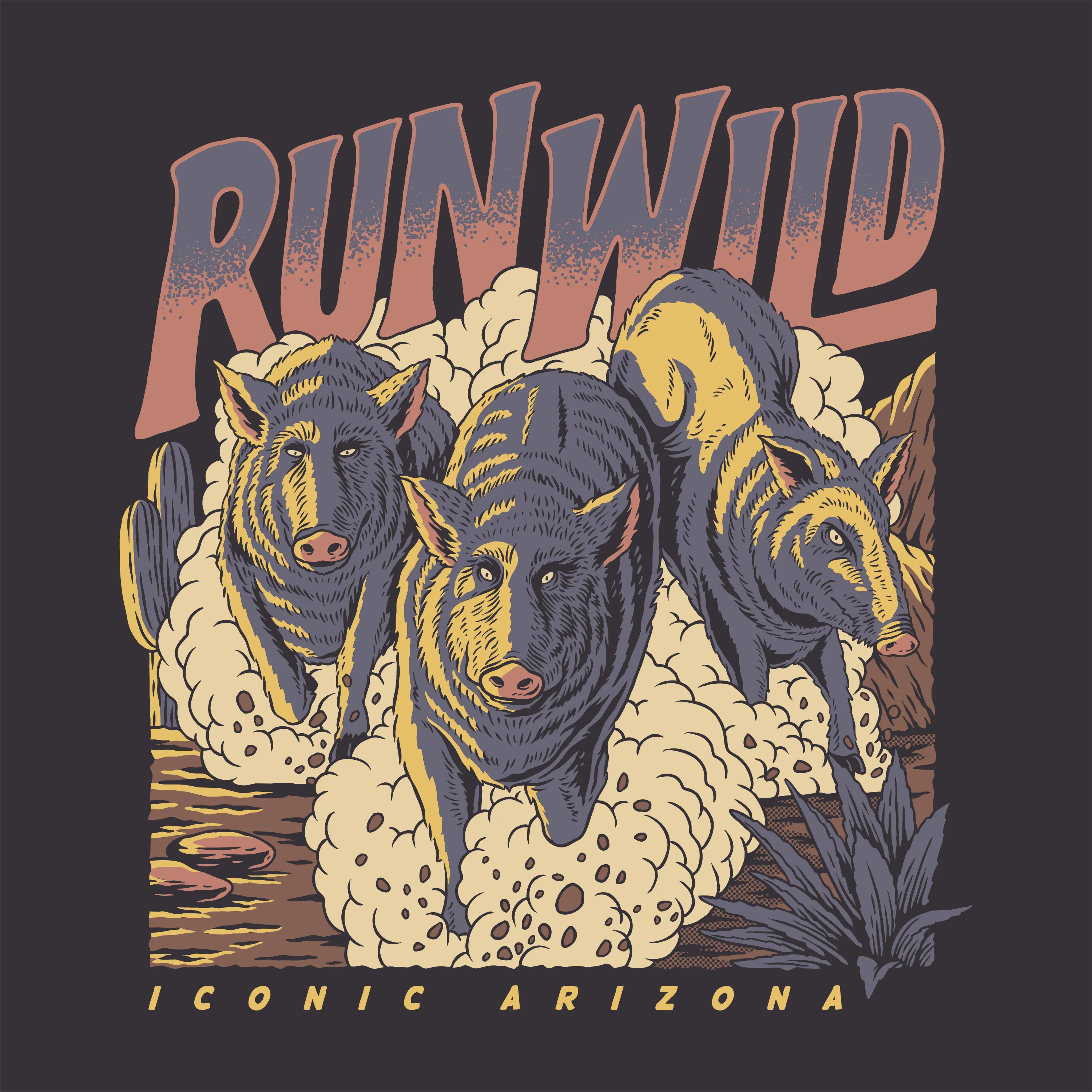 Run Wild Unisex Tee - Dark Grey - FINAL SALE