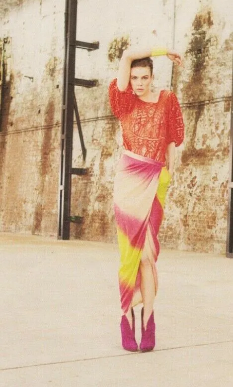 Sass & Bide Sunburst Wrap Skirt | Cotton/Silk Blend Midi, Pink, Yellow