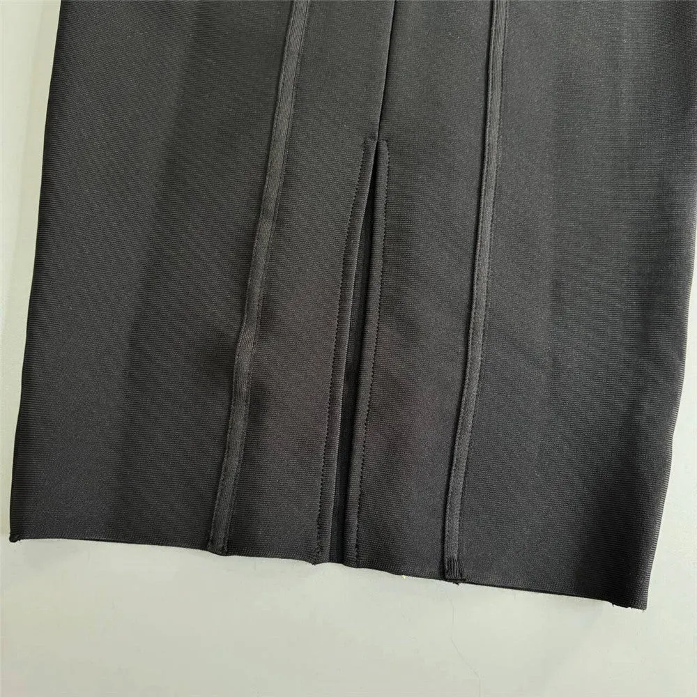 Sexy Cutout Rhinestone Stitching Bandage Formal Dress