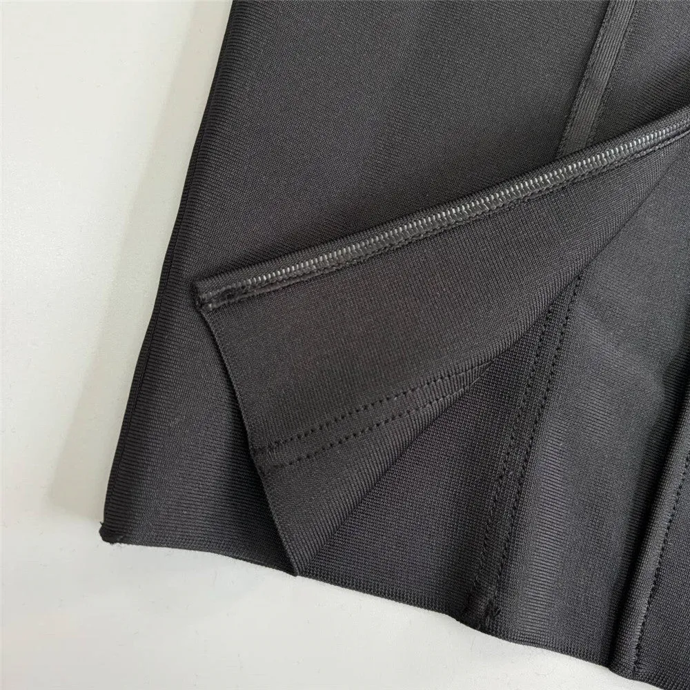 Sexy Cutout Rhinestone Stitching Bandage Formal Dress