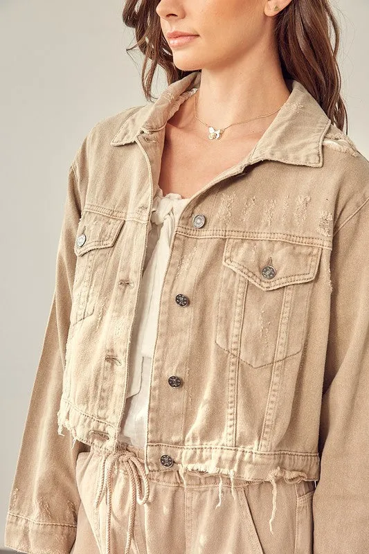 Simple Cropped Denim Jacket