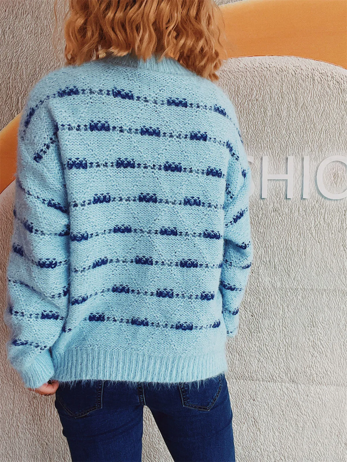 Striped Round Neck Long Sleeve Sweater | Fall Fashion | Winter Fashion