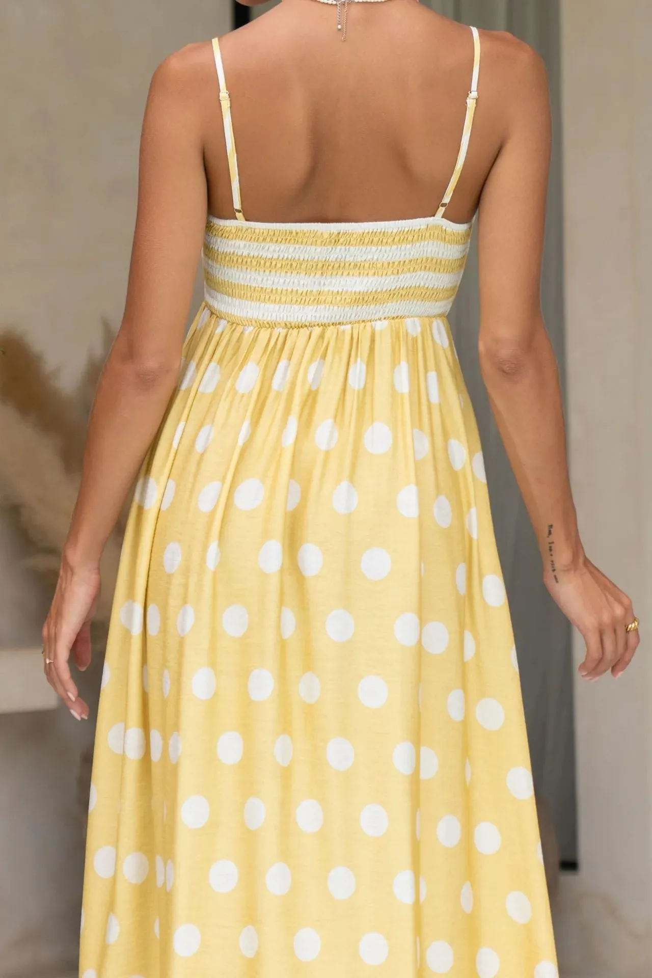 Summer Printed Backless High Waist Dress