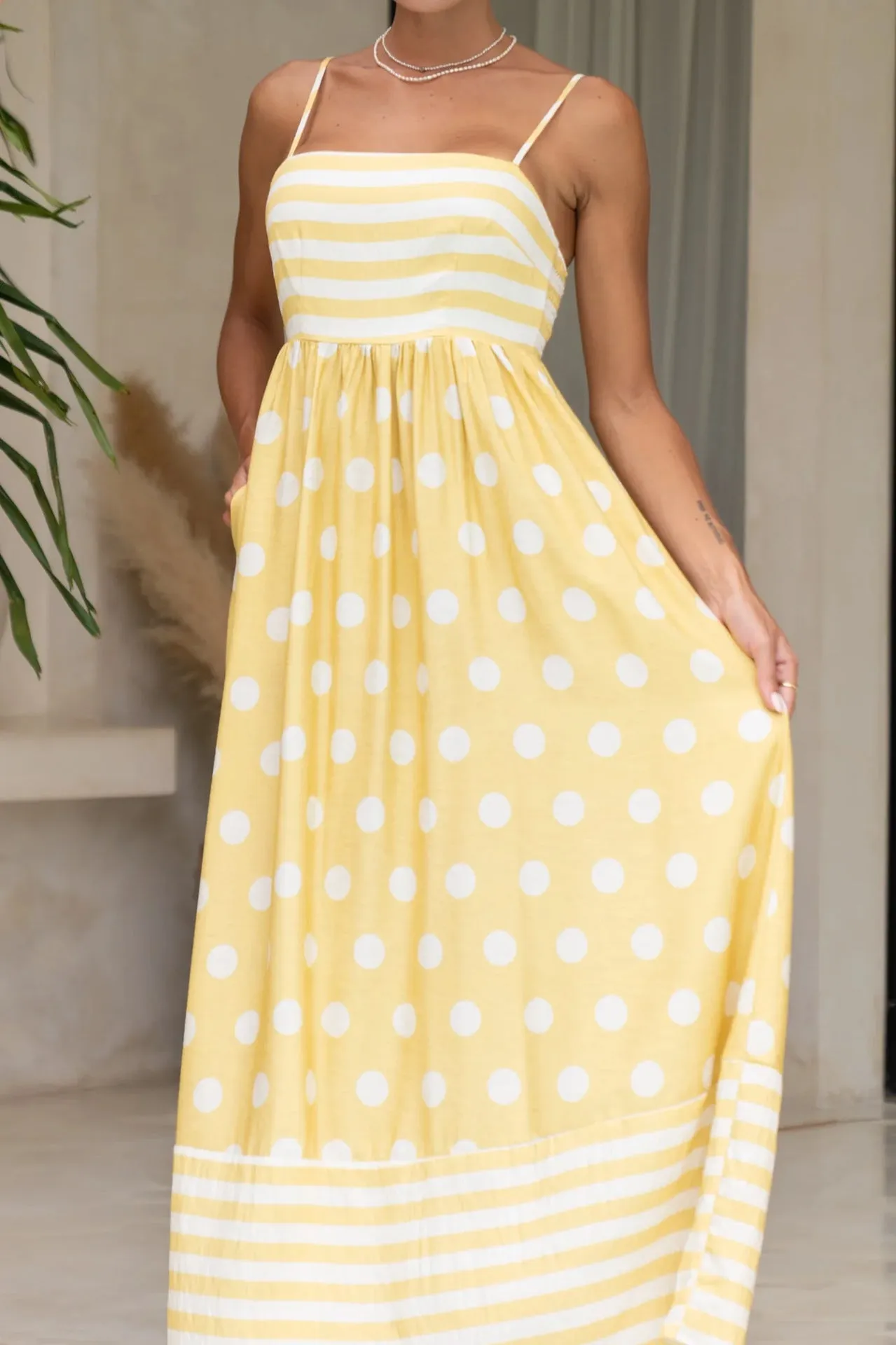 Summer Printed Backless High Waist Dress