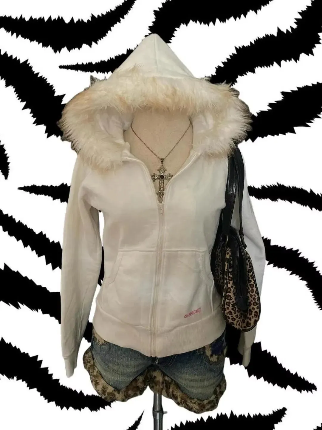TAVIMART  -  Autumn and Winter Classic Harajuku Style Fashion Retro Hoodie Winter Thick Fur Leather Collar Women's Popular Jacket Top
