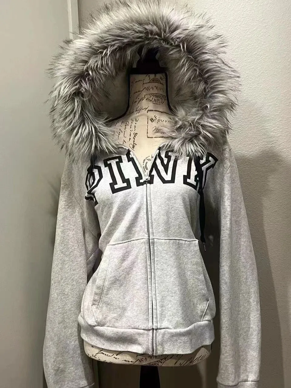 TAVIMART  -  Autumn and Winter Classic Harajuku Style Fashion Retro Hoodie Winter Thick Fur Leather Collar Women's Popular Jacket Top