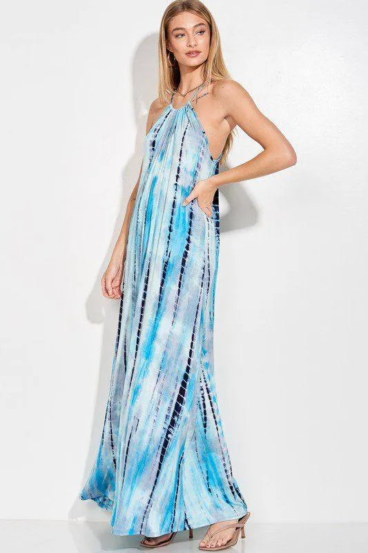 Tie Dye Spaghetti Strap Cami Maxi Dress