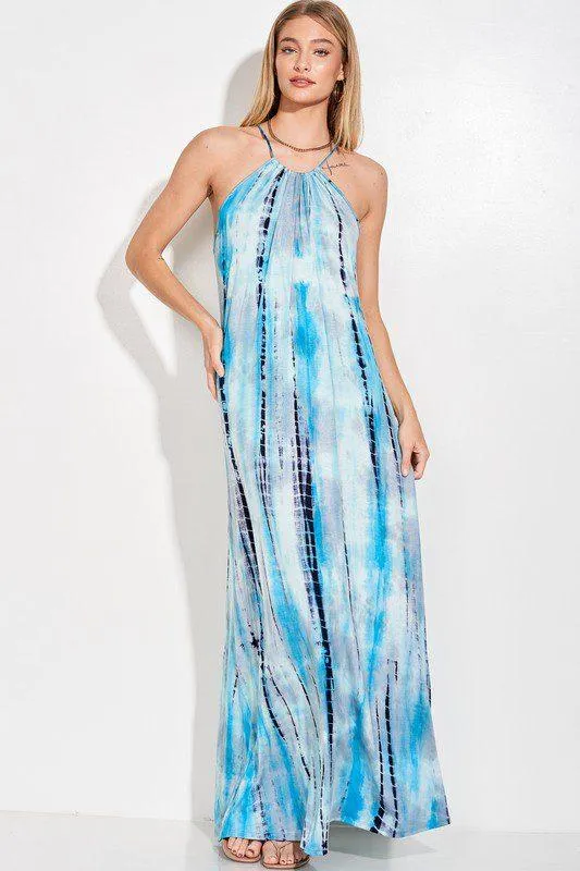Tie Dye Spaghetti Strap Cami Maxi Dress