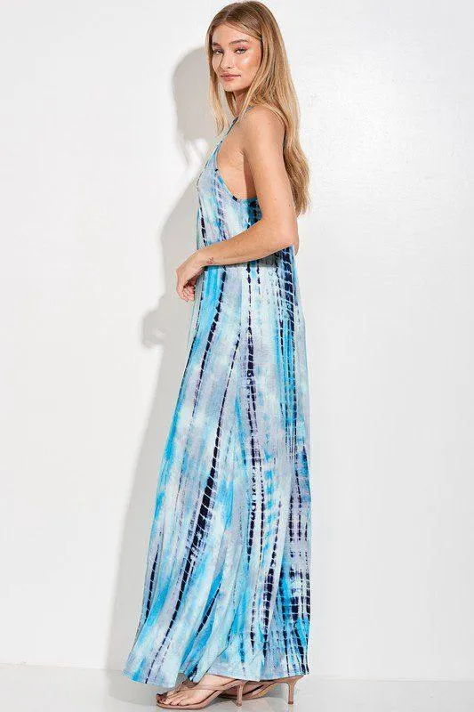 Tie Dye Spaghetti Strap Cami Maxi Dress