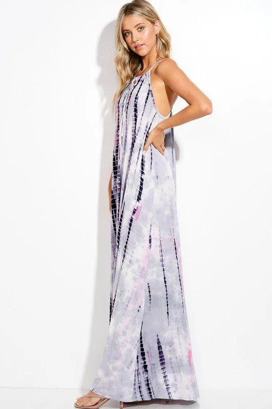 Tie Dye Spaghetti Strap Cami Maxi Dress