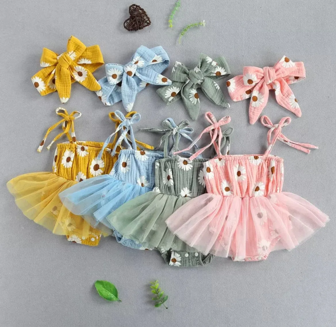 Tutu Daisy Romper - Blue