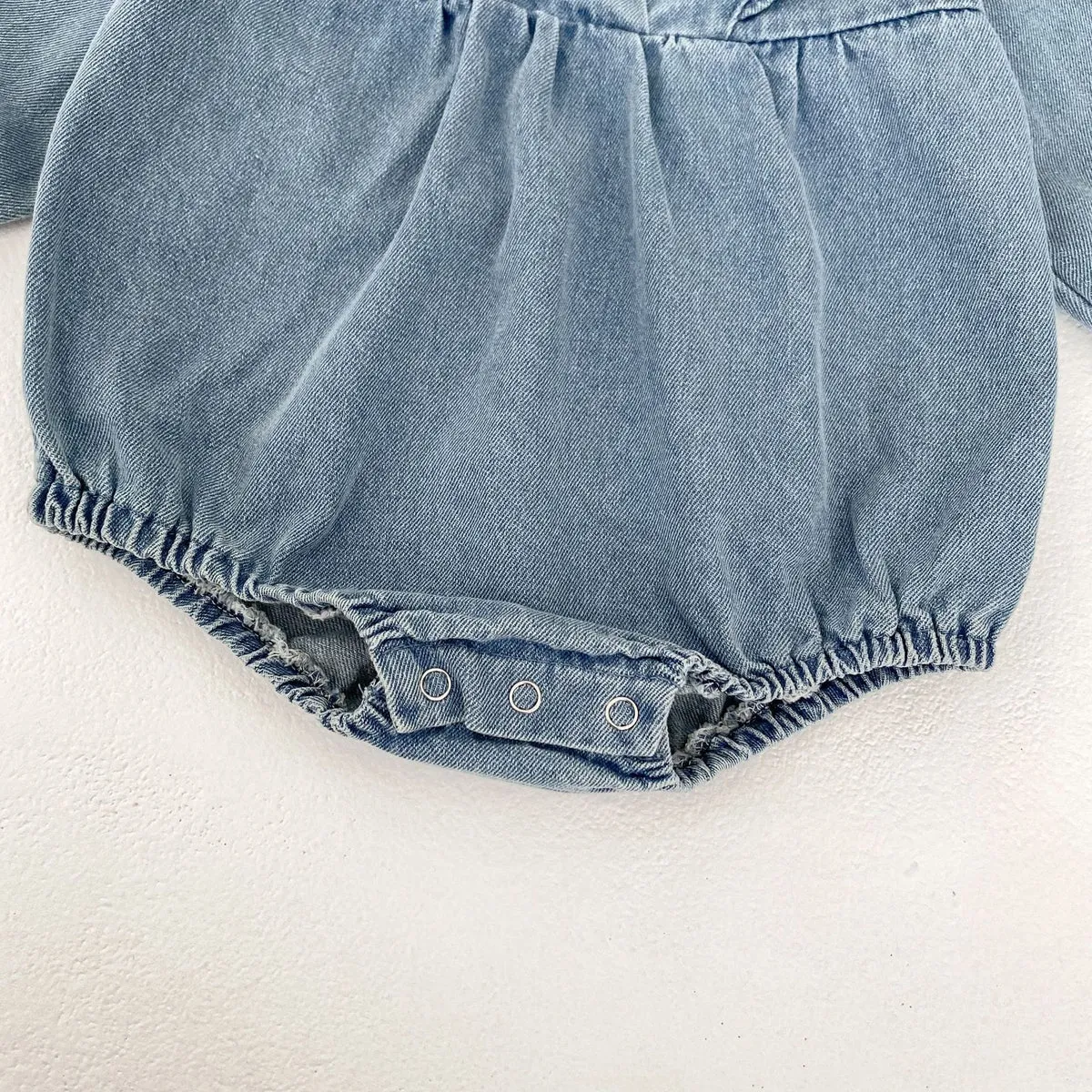 Vintage Ruffle Denim Romper