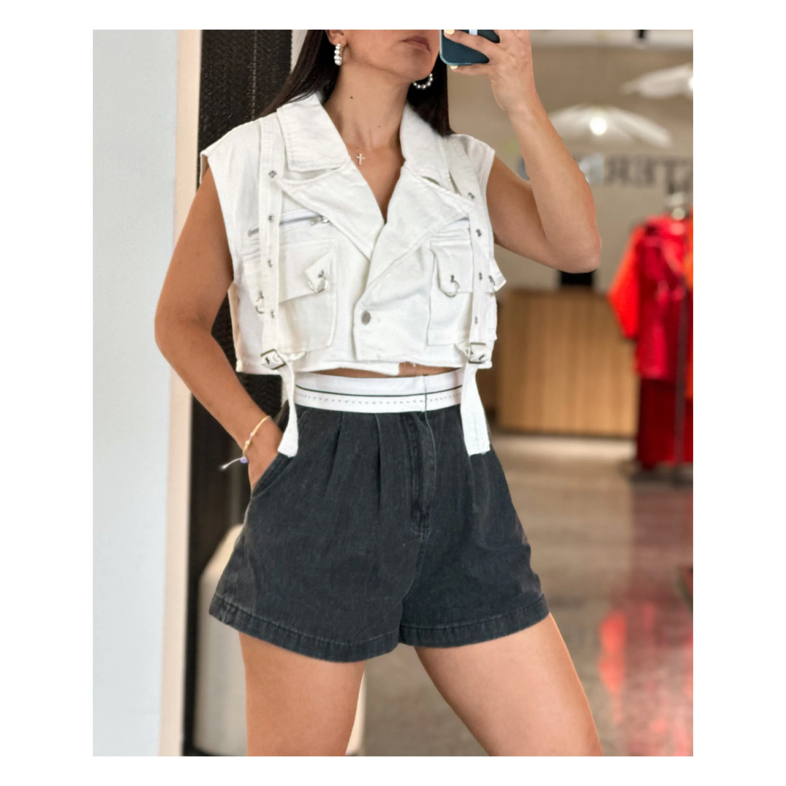 Washed Denim Short