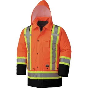 Waterproof 7-in-1 Safety Parka, High Visibility Orange, Large