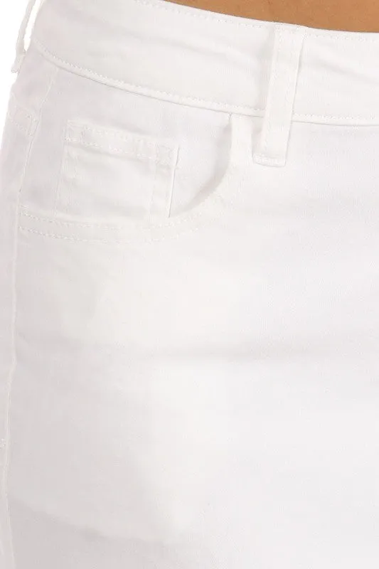 WHITE DENIM SKIRT
