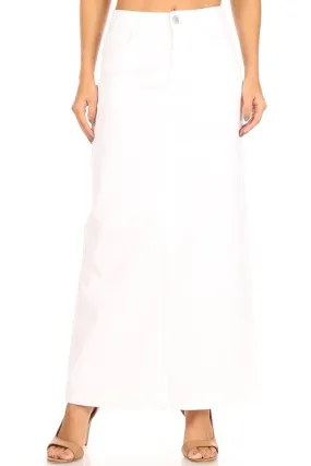 WHITE DENIM SKIRT