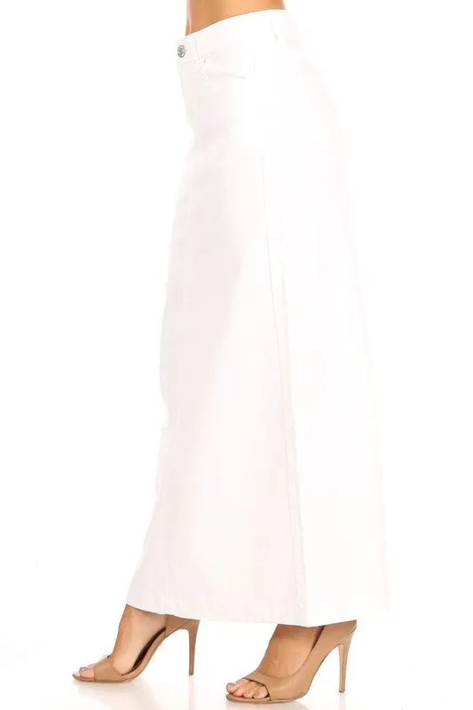WHITE DENIM SKIRT