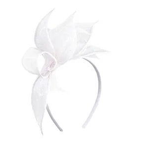 White Flower Leaf Headband