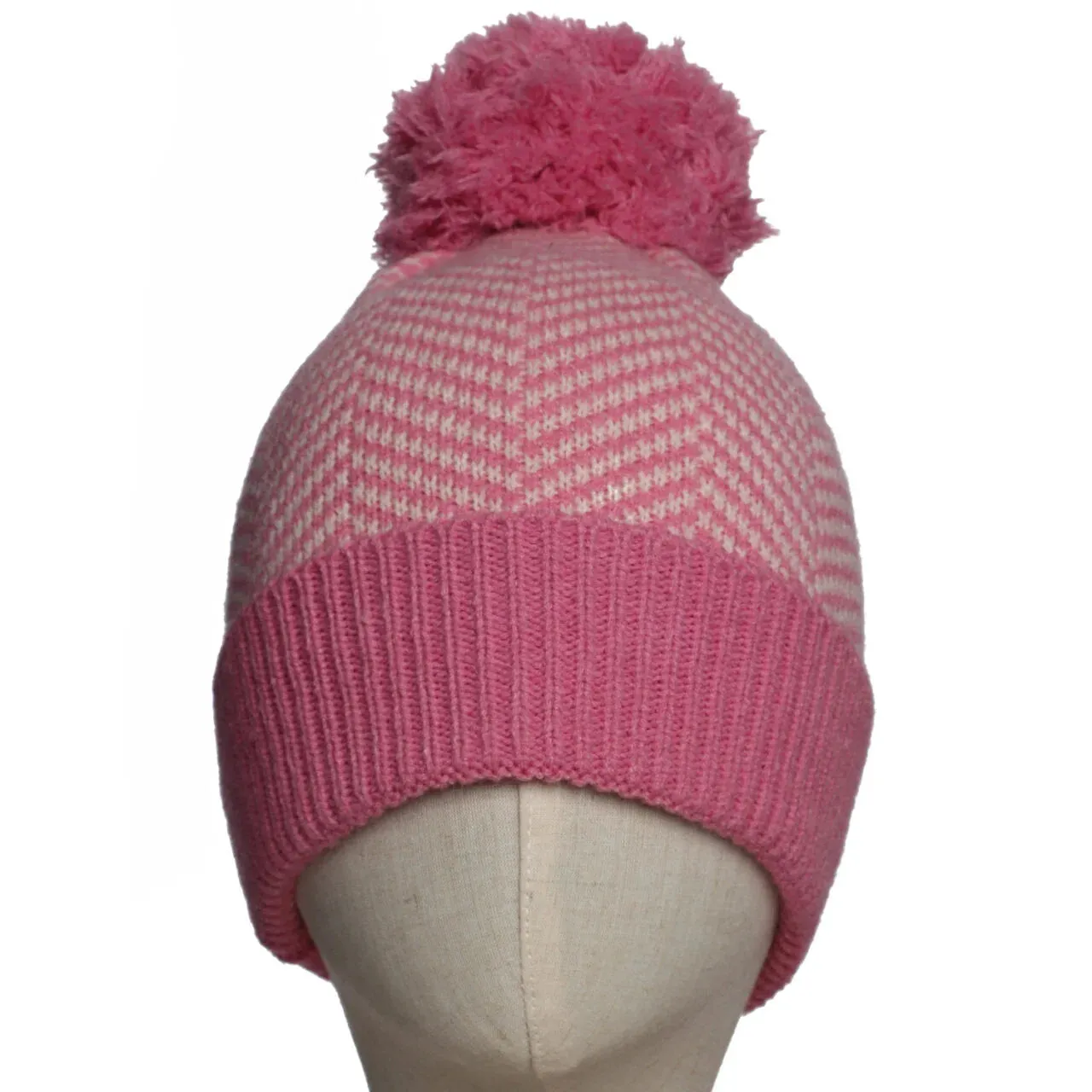 Winter Beanie Herringbone Pink