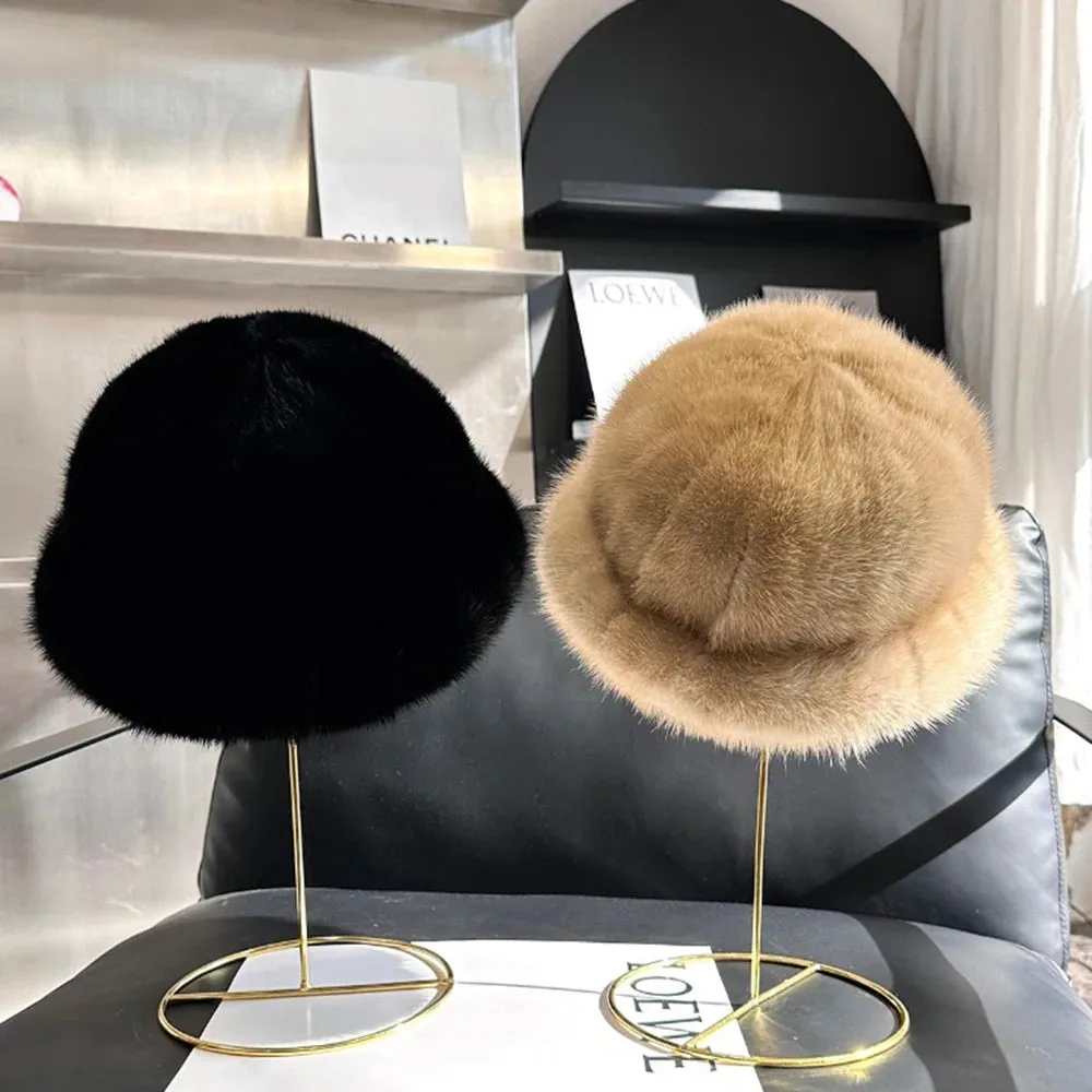 Winter Fashion Genuine Real Mink Fur Winter Warm Women Hat