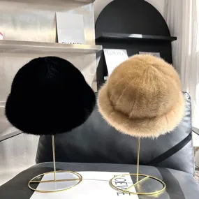 Winter Fashion Genuine Real Mink Fur Winter Warm Women Hat