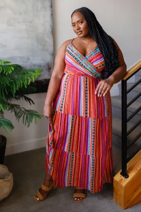 With Grace Aztec Line Maxi Dress