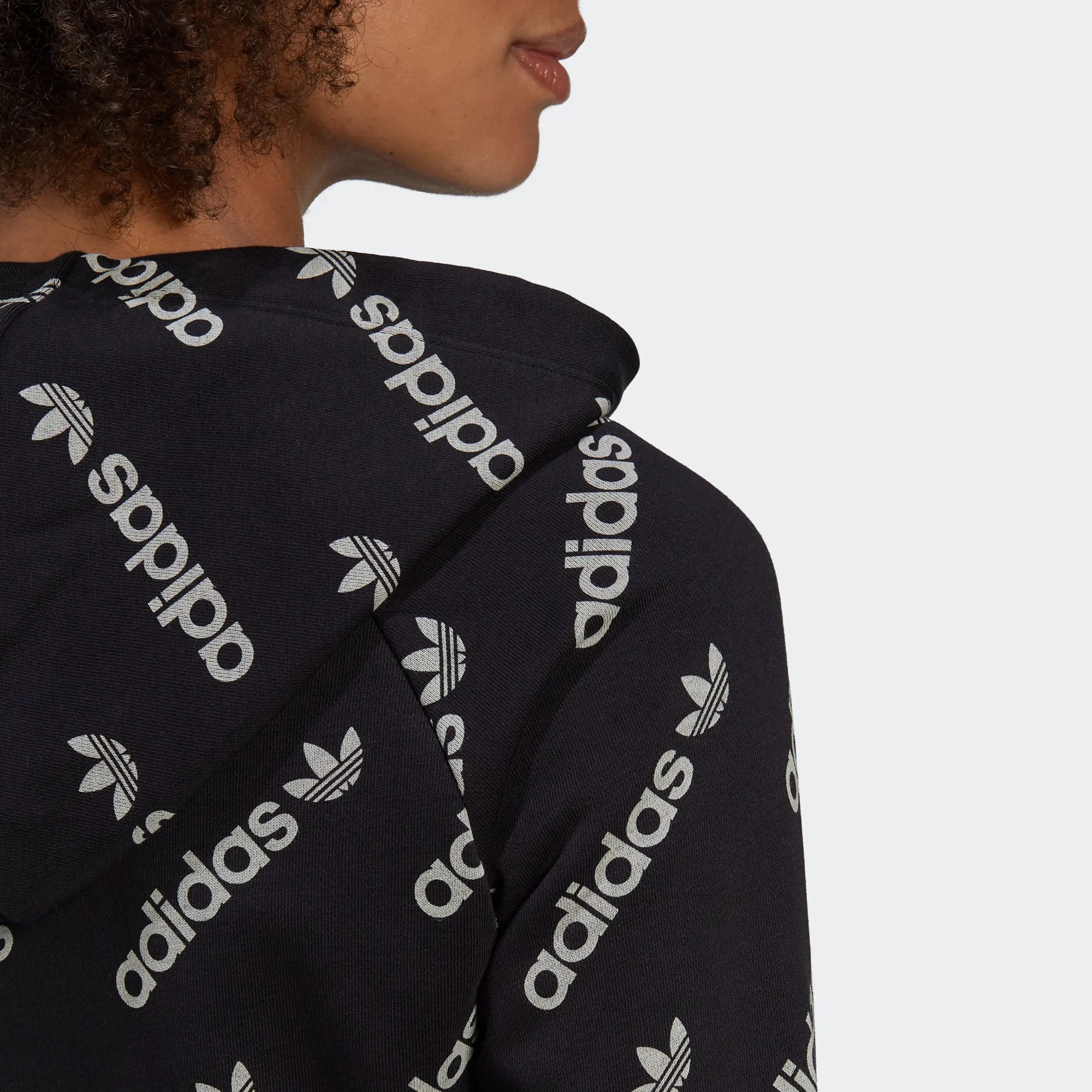Women's adidas Originals Cropped Monogram Jacket Black
