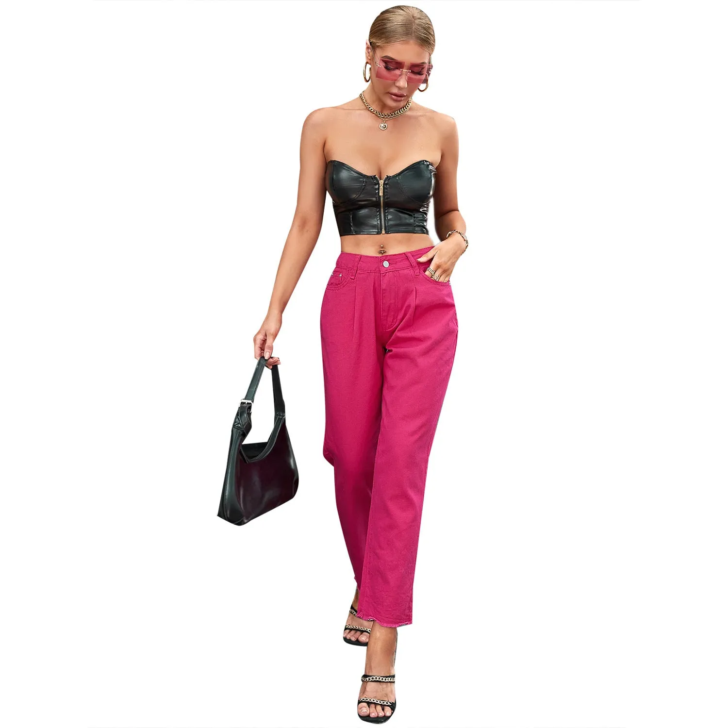 Women's Jeans Casual Fashion Loose Pencil Denim Pants