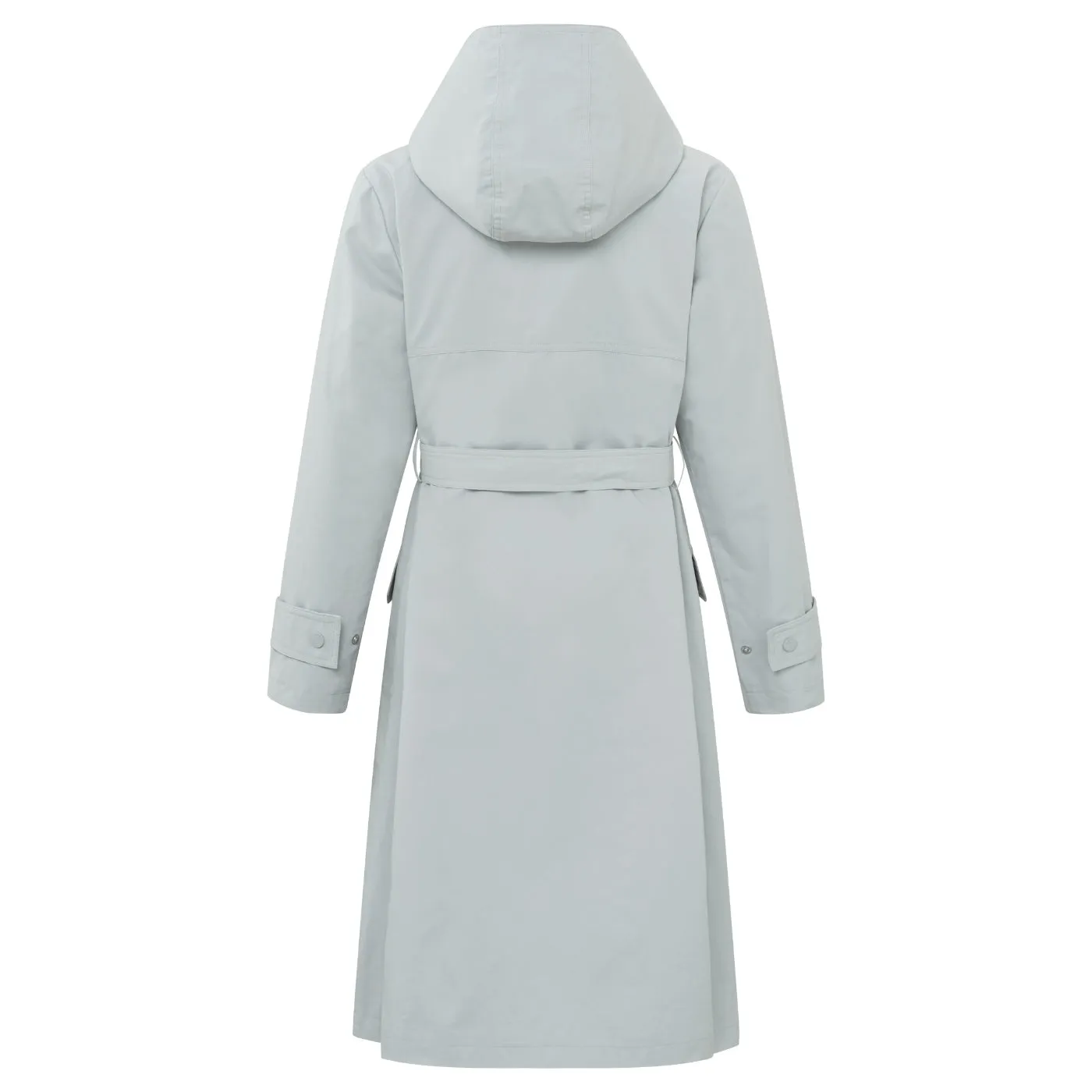 YAYA Woven Parka with a Belt in Harbor Mist Grey